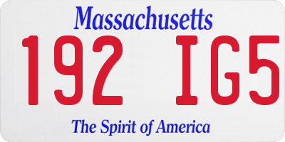 MA license plate 192IG5