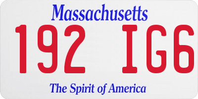 MA license plate 192IG6
