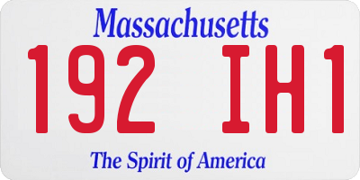 MA license plate 192IH1