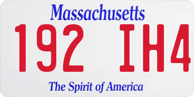MA license plate 192IH4
