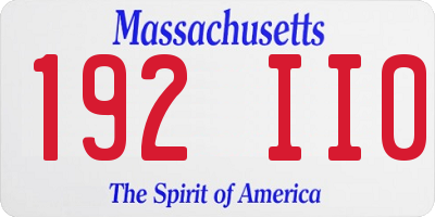 MA license plate 192II0