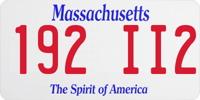 MA license plate 192II2
