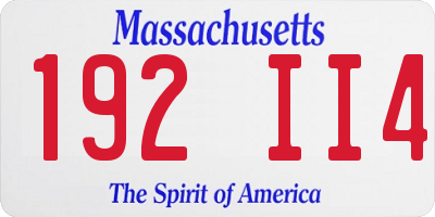MA license plate 192II4