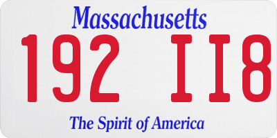 MA license plate 192II8
