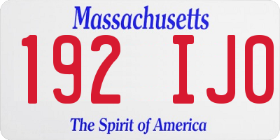 MA license plate 192IJ0