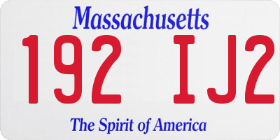MA license plate 192IJ2