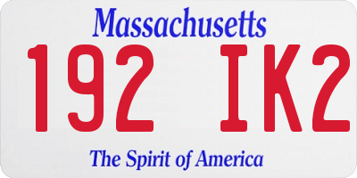 MA license plate 192IK2