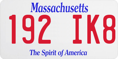 MA license plate 192IK8