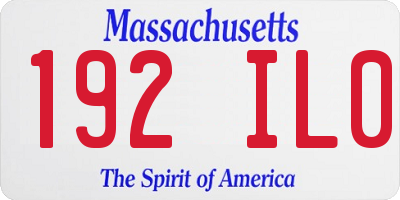 MA license plate 192IL0