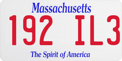 MA license plate 192IL3