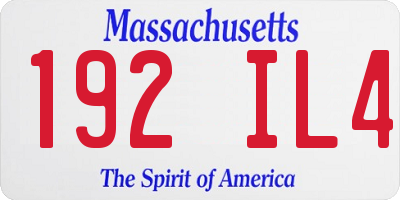 MA license plate 192IL4