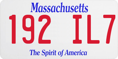 MA license plate 192IL7