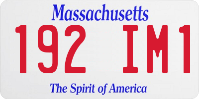 MA license plate 192IM1