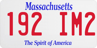 MA license plate 192IM2