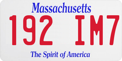 MA license plate 192IM7
