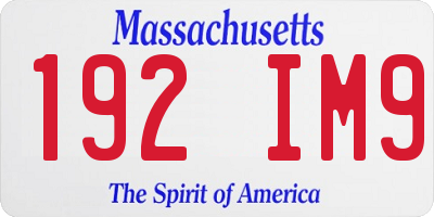 MA license plate 192IM9