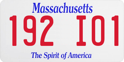MA license plate 192IO1