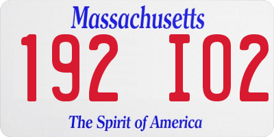 MA license plate 192IO2