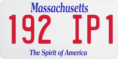 MA license plate 192IP1