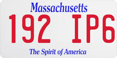 MA license plate 192IP6