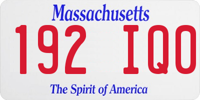 MA license plate 192IQ0