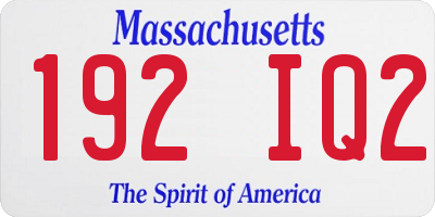 MA license plate 192IQ2