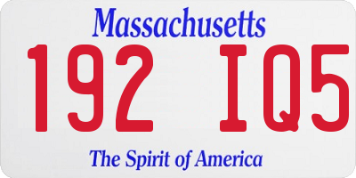 MA license plate 192IQ5
