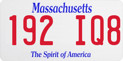 MA license plate 192IQ8