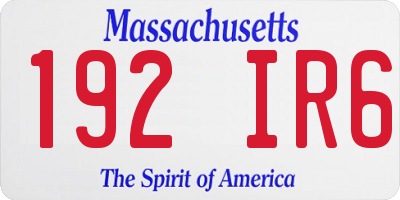 MA license plate 192IR6