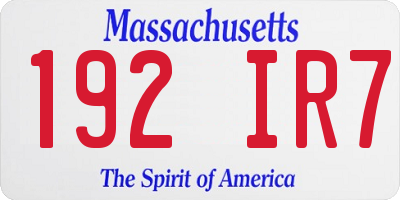 MA license plate 192IR7
