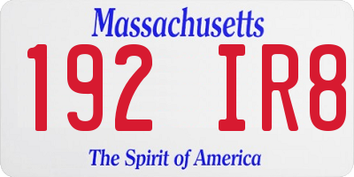 MA license plate 192IR8