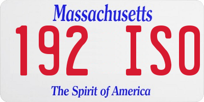 MA license plate 192IS0