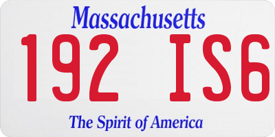 MA license plate 192IS6
