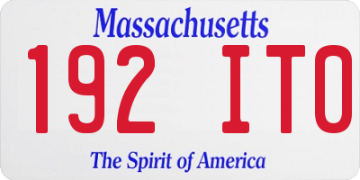 MA license plate 192IT0