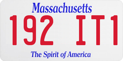 MA license plate 192IT1