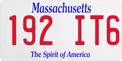 MA license plate 192IT6