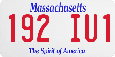 MA license plate 192IU1