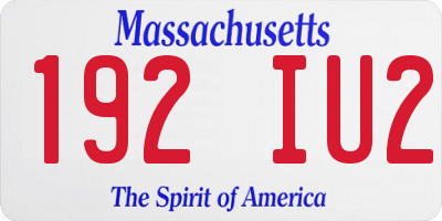 MA license plate 192IU2