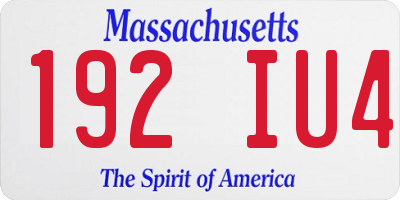 MA license plate 192IU4