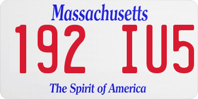 MA license plate 192IU5