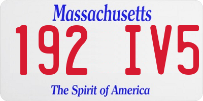 MA license plate 192IV5