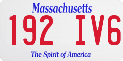 MA license plate 192IV6