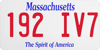 MA license plate 192IV7
