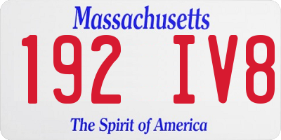 MA license plate 192IV8
