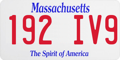 MA license plate 192IV9