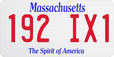 MA license plate 192IX1