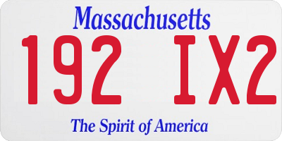 MA license plate 192IX2
