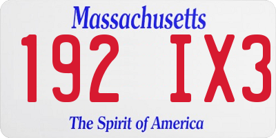 MA license plate 192IX3