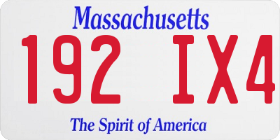 MA license plate 192IX4
