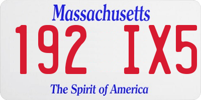 MA license plate 192IX5